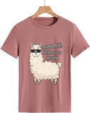 Cute Alpaca Gift Idea T-Shirt Women Llama Mia Funny Drama Llama Tees Tops