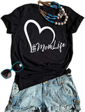 Women Mom Life Heart T-Shirt
