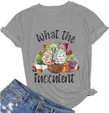 Femmes What The Fucculent T-Shirt Cactus Succulents Chemise