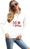Damen Let It Snow Langarmshirt Schneeflocke Weihnachtsbluse