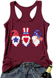 Frauen Amerikanische Flagge Gnomes Liebe Herz Tank Top Patriotischen Gnomes Shirt