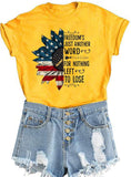 T-Shirt mit amerikanischer Flagge und Aufschrift „Freedom's Just Another Word for Nothing Left to Lose“