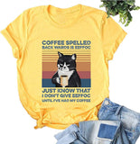 Femmes café épelé à l'envers est Eeffoc T-Shirt drôle amateur de café chemise