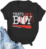 T-shirt graphique de baseball pour femmes, c'est mon garçon