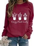 Damen Crazy Plant Lady Grafik T-Shirt