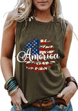 Débardeur patriotique pour femmes, drapeau américain, tournesols, chemise du 4 juillet