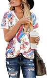 Fashion V Neck Floral T-Shirt Leopard Shirt Tunic Shirt for Women