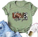 Women for The Love of The Football Game T-Shirt Leopard Football Shirt