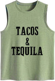 Tacos and Tequila Tank Tops Women Graphic Drinking Shirt