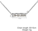 Girls Personalized Name Bar Necklaces Stainless Steel Square Tube Necklace Pendant 4 Sides Customize Letters for Women Girlfriend Mom