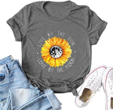 T-Shirt tournesol pour femmes, Live by The Sun Love by The Moon
