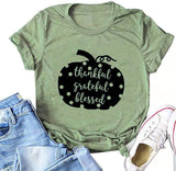 Frauen Dankbar Dankbar Gesegnet T-Shirt Kürbis Shirt