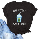 Süßes T-Shirt mit Schildkröten-Grafik für Damen