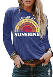 Damen You are My Sunshine Bluse Regenbogen Shirt