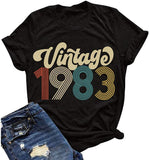 T-Shirt d'anniversaire pour femmes, Vintage des années 1970, Vintage des années 1980, Vintage des années 1990