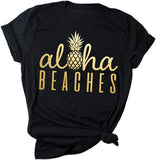 Damen Hola Beaches Ananas Tank Top Aloha Beaches T-Shirt Ananas Shirt