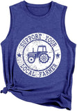 Frauen unterstützen Ihren lokalen Landwirt Tank lustige Bauernhof Shirt