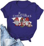 Women Merry Christmas T-Shirt Cute Gnomies Christmas Shirt