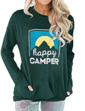 Happy Camper Blouse Femme Chemise de randonnée graphique drôle