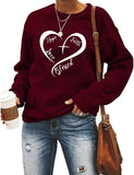 Christian Heart Sweatshirt Women Hope Faith Love Blessed Sweater