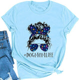 T-shirt femme Dog Mom Life, chemise graphique mignonne pour les amoureux des chiens