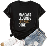 Women Leopard Print Shirt Leggings Leopard Done Pullover Tees