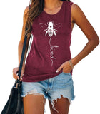 Bee Kind Tank Tops for Women Inspirational Mom Shirt