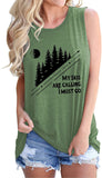Women My Skis are Calling I Must Go Sleeveless Shirt Ski Shirt Tank Top