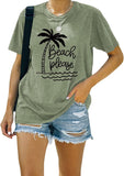Women Beach Please Shirt Girls Trip Vacation T-Shirt