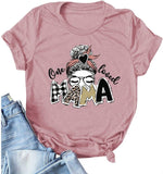 Femme One Loved Mama T-Shirt Buffalo Plaid &amp; Leopard Mama Shirt