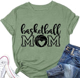 Basketball Mom T-Shirt for Women Funny Graphic Shirt for Women Novelty Shirt