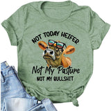 T-Shirt femme génisse, pas mon pâturage, pas mes conneries, chemise drôle
