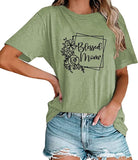 Blessed Mama Chemise florale Femmes T-shirts graphiques