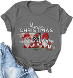 Damen Frohe Weihnachten Gnomes T-Shirt Weihnachtsshirt für die Familie