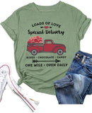 Happy Valentines Day Truck Shirt Women Loads of Love T-Shirt