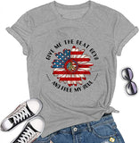 Women Hippie American Flag Sunflower T-Shirt Give Me The Beat Boys and Free My Soul Shirt