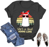 T-Shirt femme, elle est une mauvaise maman, lama, chemise lama mignonne