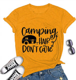 Women Camping Hair Don't Care T-Shirt Camping Shirt