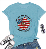 Women Hippie American Flag Sunflower T-Shirt Give Me The Beat Boys and Free My Soul Shirt