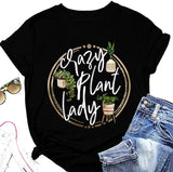 Crazy Plant Lady Shirt Damen Gartenarbeit Grafik T-Shirt Pflanzenliebhaber Tees