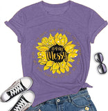 Damen T-Shirt mit Aufschrift „It's All Messy My House Hair Car Kids Life“