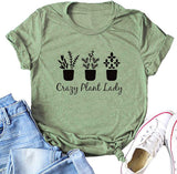Damen Crazy Plant Lady Grafik T-Shirt