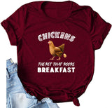 Women Chickens The That Poops Breakfast T-Shirt Cute Chicken Buffs Tee Gift
