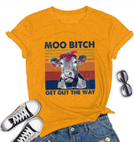 Women Moo Bitch Get Out The Hay T-Shirt Heifer Graphic Shirt