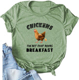 Women Chickens The That Poops Breakfast T-Shirt Cute Chicken Buffs Tee Gift