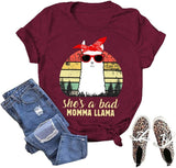 T-Shirt femme, elle est une mauvaise maman, lama, chemise lama mignonne