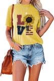 Chemise d'amour drapeau américain pour femmes, t-shirts du jour de l'indépendance du 4 juillet