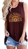 Damen Tank Top „Be The Sunshine“ mit Sonnenblumen-Print