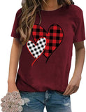 Buffalo Plaid Liebe Herzen Shirt Frauen Valentinstag Geschenk T-Shirts