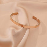 Womens Open Cuff Bracelets Stainless Steel Friendship Arm Jewelry Personalized Engrave Name Date for Mom Girls 6mm